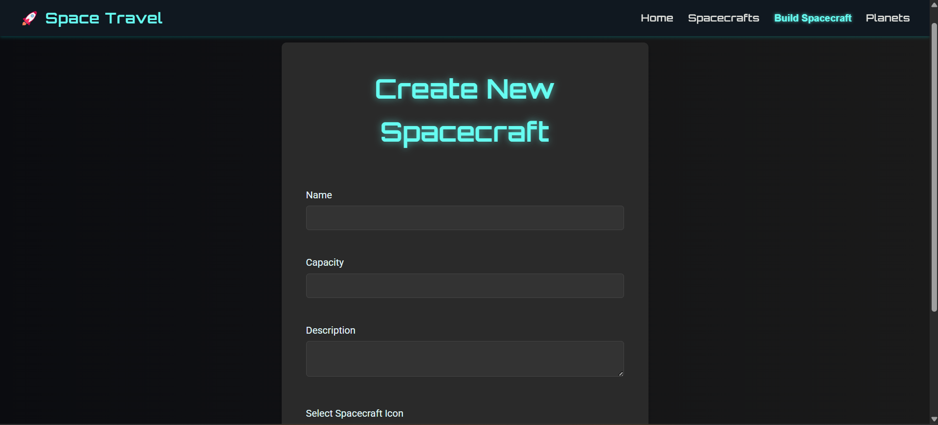 Space Travel make a space craft form